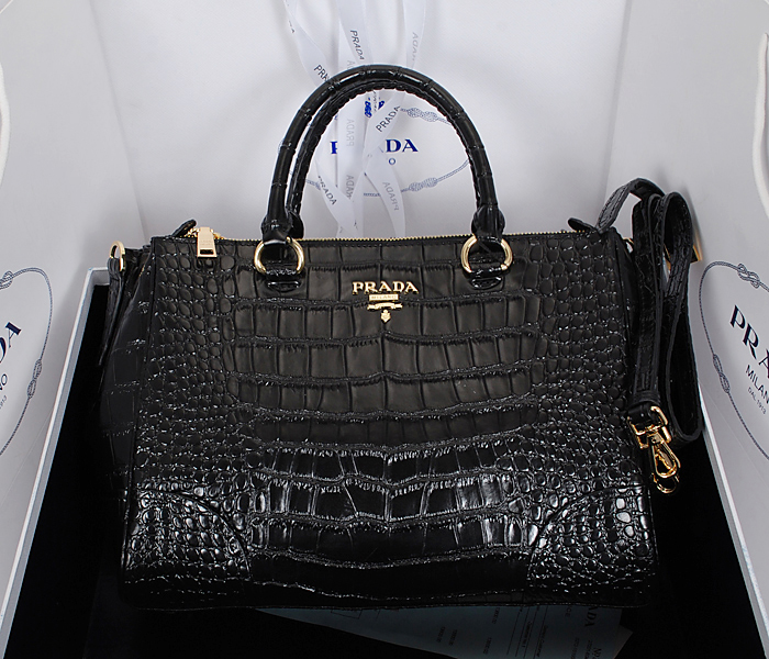 Prada borsetta in luce nera Borsa in pelle 2324